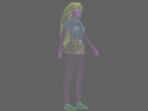 Cute Cartoon woman V37906 3D Model