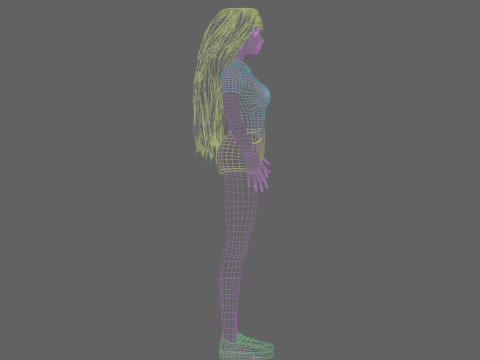 Cute Cartoon woman V37906 Model 3D