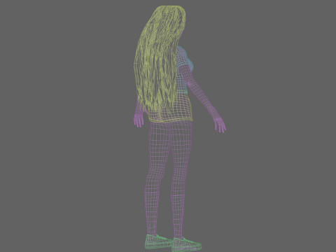 Cute Cartoon woman V37906 Model 3D