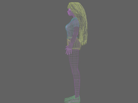 Cute Cartoon woman V37906 Model 3D