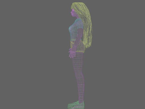 Cute Cartoon woman V37906 3D Model