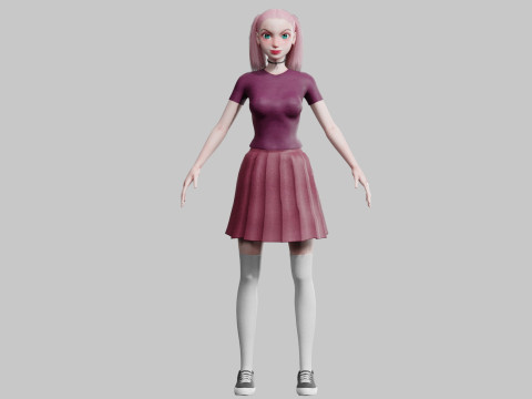 Cute classic Woman V24601 3D 模型