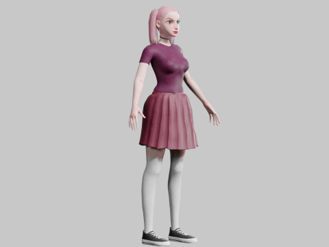 Cute classic Woman V24601 3D 模型