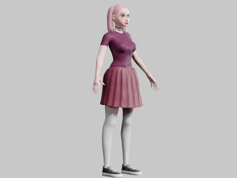 Cute classic Woman V24601 3D Model
