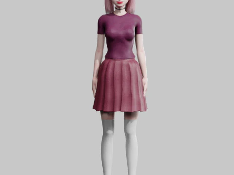 Cute classic Woman V24601 3D Model