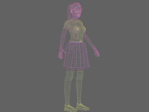 Cute classic Woman V24601 3D Model