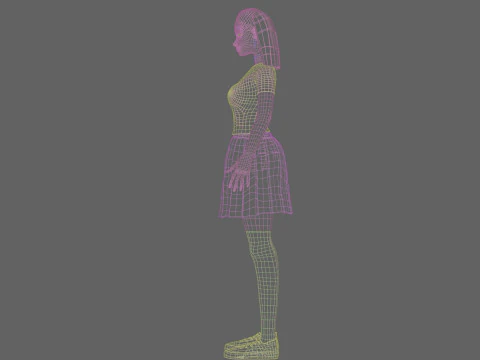 Cute classic Woman V24601 3D Model