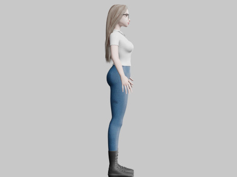 Cute cool woman V37483 3D 模型