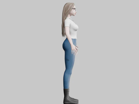 Cute cool woman V37483 3D Model