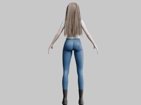 Cute cool woman V37483 3D 模型