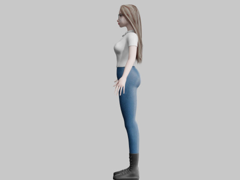 Cute cool woman V37483 3D 模型