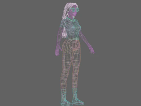 Cute cool woman V37483 3D Model
