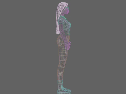 Cute cool woman V37483 3D Model