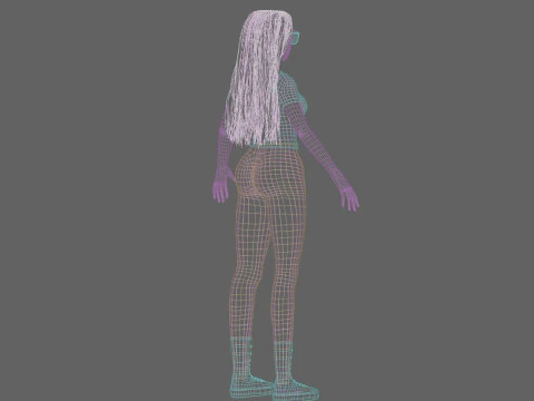 Cute cool woman V37483 3D Model