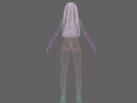 Cute cool woman V37483 3D Model