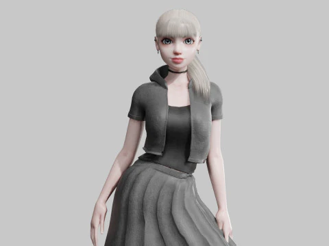 かわいい可愛い女性 V26090 3Dモデル