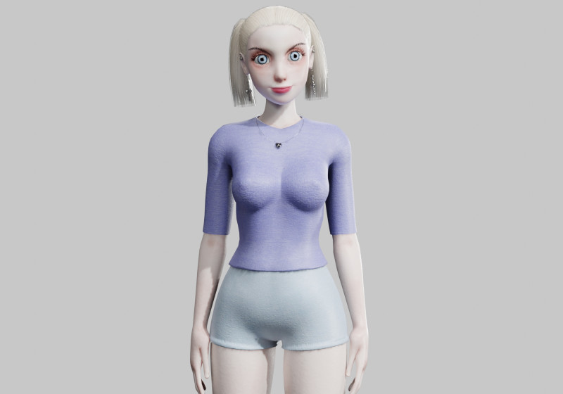 Cute Standard Woman V22742 Modelo 3D .c4d .max .obj .3ds .fbx .stl .blend