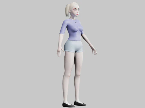 Cute Standard Woman V22742 3D Model
