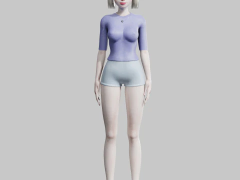 Cute Standard Woman V22742 3D Model
