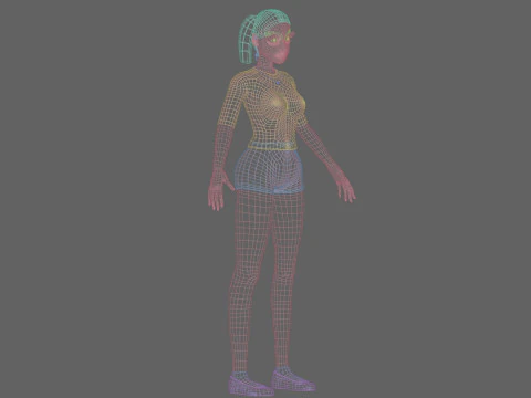 Cute Standard Woman V22742 3D Model
