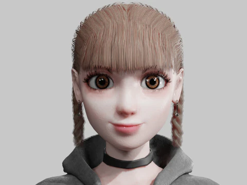 Cute stylized woman V29232 3D Model