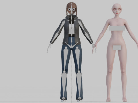 Cute stylized woman V29232 3D Модель