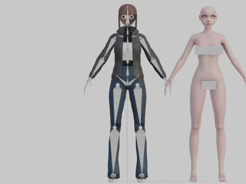 Cute stylized woman V29232 3D Model