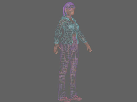 Cute stylized woman V29232 3D Модель