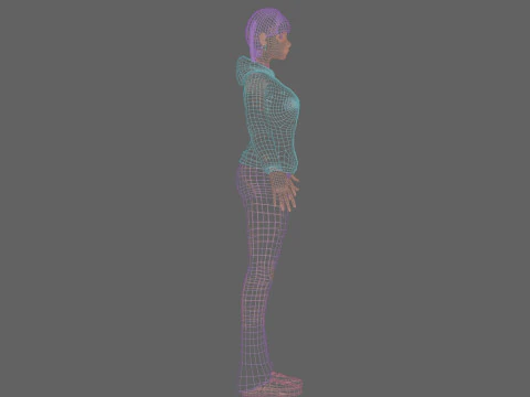 Cute stylized woman V29232 3D Model