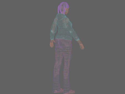 Cute stylized woman V29232 3D Модель