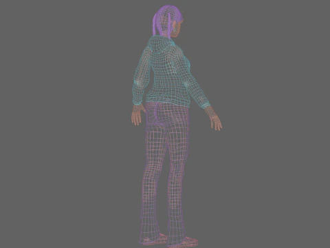 Cute stylized woman V29232 3D Model