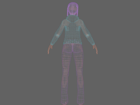 Cute stylized woman V29232 3D Модель
