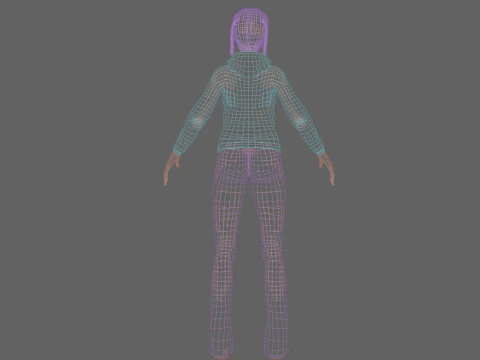 Cute stylized woman V29232 3D Model