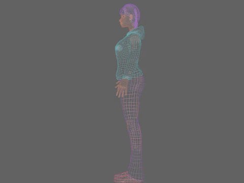 Cute stylized woman V29232 3D Model