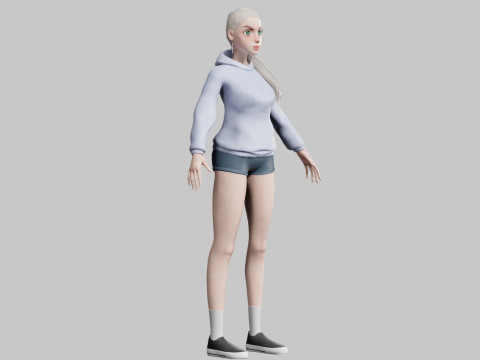 Cute teen woman V25452 Model 3D