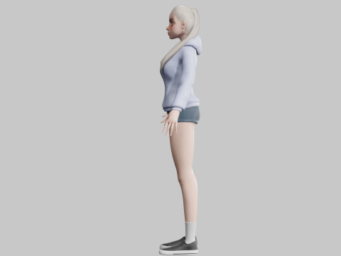 Cute teen woman V25452 Model 3D