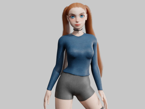 Cute Young Woman V27144 Modelo 3D