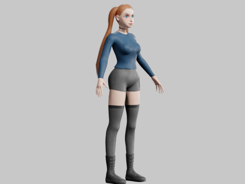 Cute Young Woman V27144 3D Модель