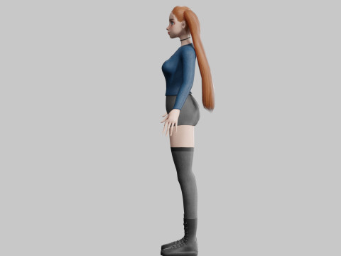Cute Young Woman V27144 3D Модель