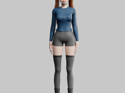Cute Young Woman V27144 3D Модель