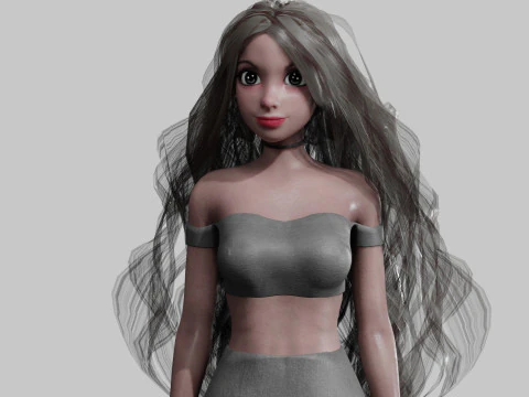 Mujer bastante b&aacute;sica V35337 Modelo 3D