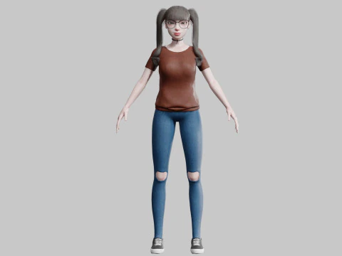 Pretty Beautiful woman V28111 3D Model