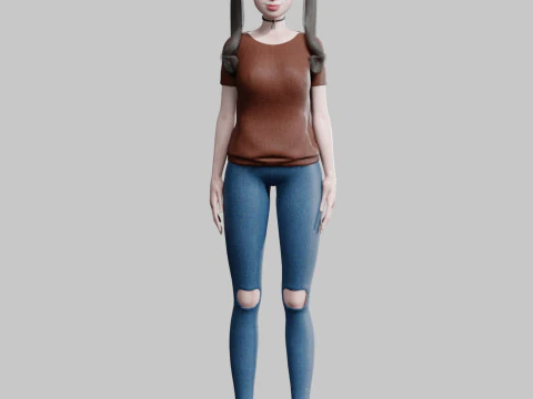 Pretty Beautiful woman V28111 3D Model
