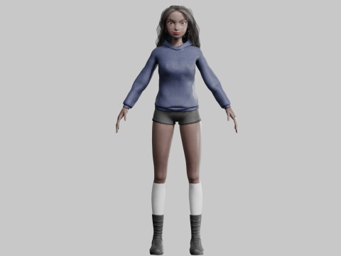 Pretty Cartoon woman V38843 3D Model