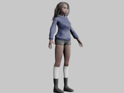 Pretty Cartoon woman V38843 3D Model