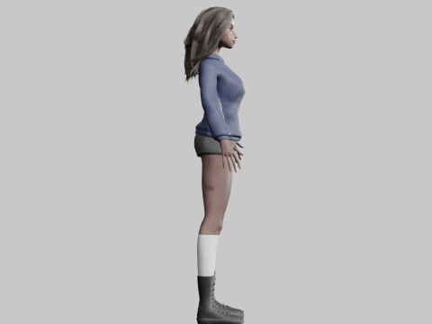 Pretty Cartoon woman V38843 3D Model