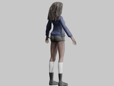 Pretty Cartoon woman V38843 3D Model
