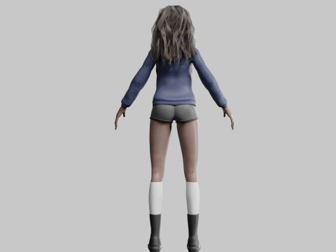 Pretty Cartoon woman V38843 3D Model