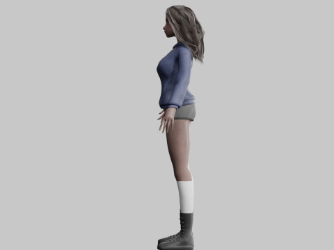 Pretty Cartoon woman V38843 3D Model
