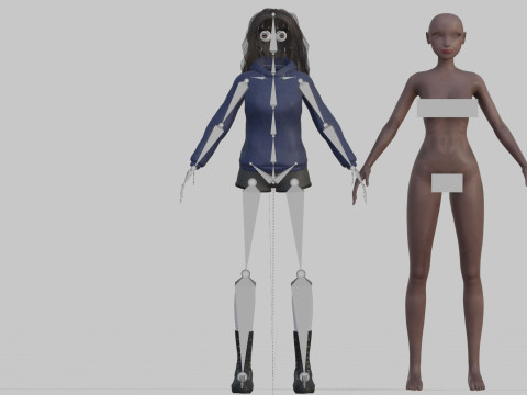 Pretty Cartoon woman V38843 3D Model